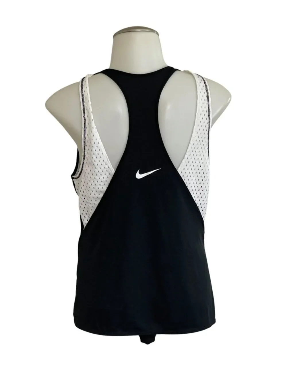 Nike Black & White Racerback Tank Top Womens Small